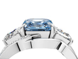 White gold Three-Stone Fancy Blue Asscher Cut Cut Diamond Split Shank Prong Set Ring_28
