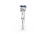 White gold Three-Stone Fancy Blue Asscher Cut Cut Solitaire Ring with Classic Prong Setting_14
