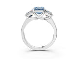 White gold Three-Stone Fancy Blue Asscher Cut Cut Solitaire Ring with Classic Prong Setting_15