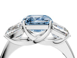 White gold Three-Stone Fancy Blue Asscher Cut Cut Solitaire Ring with Classic Prong Setting_16