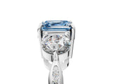 White gold Three-Stone Fancy Blue Asscher Cut Diamond Channel Set Engagement Ring with Prong Setting_5