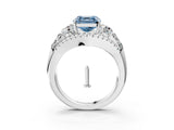 White gold Three-Stone Fancy Blue Asscher Cut Diamond Engagement Ring with Pave Band and Prong Setting_15