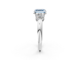 White gold Three-Stone Fancy Blue Asscher  Cut Diamond Ring with Channel-Set Band and Four-Prong Setting_19