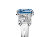 White gold Three-Stone Fancy Blue Asscher  Cut Diamond Ring with Channel-Set Band and Four-Prong Setting_22