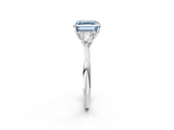 White gold Three-Stone Fancy Blue Asscher  Cut Diamond Ring with Pear Side Stones in Four-Prong Setting_19