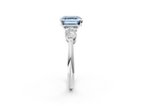 White gold Three-Stone Fancy Blue Asscher  Diamond Ring with Pear Side Stones in Four-Prong Setting_19