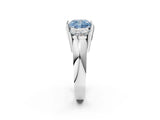White gold Three Stone Fancy Blue Cushion Cut Cut Channel Set Diamond Ring_26