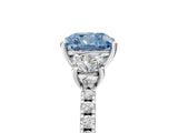 White gold Three-Stone Fancy Blue Cushion Cut Cut Diamond Pavé Band with Prong Setting_32