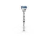 White gold Three-Stone Fancy Blue Cushion Cut Cut Diamond Pavé Band with Prong Setting_35