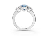 White gold Three-Stone Fancy Blue Cushion Cut Cut Diamond Ring with Channel Set Band and Four-Prong Setting_15