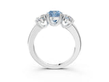 White gold Three-Stone Fancy Blue Cushion Cut Cut Diamond Ring with Channel Set Band and Four-Prong Setting_15