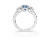 White gold Three-Stone Fancy Blue Cushion Cut Cut Diamond Ring with Channel Set Band and Four-Prong Setting_15