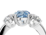 White gold Three-Stone Fancy Blue Cushion Cut Cut Diamond Ring with Channel Set Band and Four-Prong Setting_16