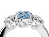 White gold Three-Stone Fancy Blue Cushion Cut Cut Diamond Ring with Channel Set Band and Four-Prong Setting_40
