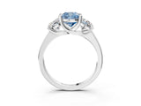 White gold Three-Stone Fancy Blue Cushion Cut Cut Solitaire Ring with Classic Prong Setting_15