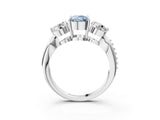 White gold Three-Stone Fancy Blue Cushion Cut Diamond Channel Set Engagement Ring with Prong Setting_15