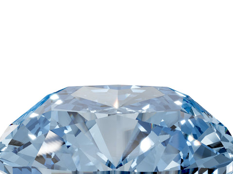 White gold Three-Stone Fancy Blue Cushion Cut Diamond Engagement Ring with Pave Band and Prong Setting_17