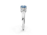 White gold Three-Stone Fancy Blue Cushion Cut Diamond Engagement Ring with Prong Setting_17