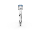White gold Three-Stone Fancy Blue Cushion  Cut Diamond Ring with Channel-Set Band and Four-Prong Setting_83