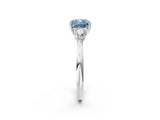White gold Three-Stone Fancy Blue Cushion Cut Diamond Ring with Pear  Side Stones in Four-Prong Setting_14