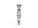 White gold Three-Stone Fancy Blue Cushion  Cut Diamond Twist Band with Prong Setting_35