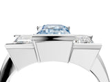 White gold Three Stone Fancy Blue Emerald Cut Cut Channel Set Diamond Ring_40