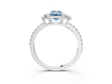 White gold Three-Stone Fancy Blue Emerald Cut Cut Diamond Pavé Band with Prong Setting_30