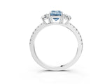 White gold Three-Stone Fancy Blue Emerald Cut Cut Diamond Pavé Band with Prong Setting_36