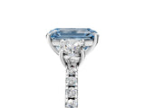 White gold Three-Stone Fancy Blue Emerald Cut Cut Diamond Pavé Band with Prong Setting_38