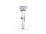 White gold Three-Stone Fancy Blue Emerald Cut Cut Diamond Ring with Channel Set Band and Four-Prong Setting_14