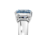 White gold Three-Stone Fancy Blue Emerald Cut Cut Diamond Ring with Channel Set Band and Four-Prong Setting_17