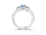 White gold Three-Stone Fancy Blue Emerald Cut Cut Diamond Ring with Channel Set Band and Four-Prong Setting_39