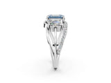 White gold Three-Stone Fancy Blue Emerald Cut Cut Diamond Split Shank Prong Set Ring_14