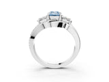 White gold Three-Stone Fancy Blue Emerald Cut Cut Diamond Split Shank Prong Set Ring_27