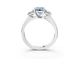 White gold Three-Stone Fancy Blue Emerald Cut Cut Solitaire Ring with Classic Prong Setting_15