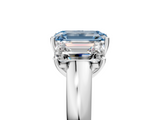White gold Three-Stone Fancy Blue Emerald  Cut Diamond Ring with Channel-Set Band and Four-Prong Setting_71