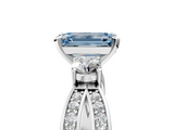 White gold Three-Stone Fancy Blue Emerald  Cut Diamond Twist Band with Prong Setting_38