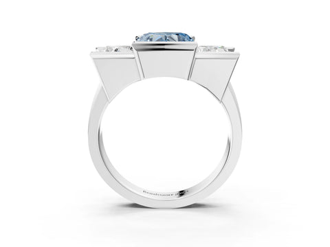 White gold Three Stone Fancy Blue Heart Cut Cut Channel Set Diamond Ring_27