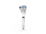 White gold Three-Stone Fancy Blue Heart Cut Cut Diamond Engagement Ring with Flat Band and Four-Prong Setting_14