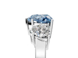 White gold Three-Stone Fancy Blue Heart Cut Cut Diamond Engagement Ring with Flat Band and Four-Prong Setting_17