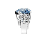 White gold Three-Stone Fancy Blue Heart Cut Cut Diamond Engagement Ring with Flat Band and Four-Prong Setting_17