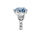 White gold Three-Stone Fancy Blue Heart Cut Cut Diamond Pavé Band with Prong Setting_32