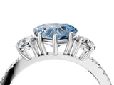 White gold Three-Stone Fancy Blue Heart Cut Cut Diamond Pavé Band with Prong Setting_37