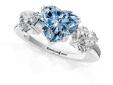 White gold Three-Stone Fancy Blue Heart Cut Cut Diamond Ring with Channel Set Band and Four-Prong Setting_13