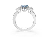 White gold Three-Stone Fancy Blue Heart Cut Cut Diamond Ring with Channel Set Band and Four-Prong Setting_15