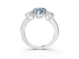White gold Three-Stone Fancy Blue Heart Cut Cut Diamond Ring with Channel Set Band and Four-Prong Setting_15