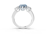 White gold Three-Stone Fancy Blue Heart Cut Cut Diamond Ring with Channel Set Band and Four-Prong Setting_15