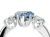 White gold Three-Stone Fancy Blue Heart Cut Cut Diamond Ring with Channel Set Band and Four-Prong Setting_16