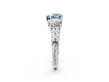 White gold Three-Stone Fancy Blue Heart Cut Cut Diamond Ring with Channel-Set Band and Prong Setting_2