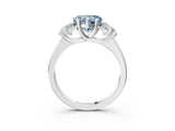 White gold Three-Stone Fancy Blue Heart Cut Cut Solitaire Ring with Classic Prong Setting_15